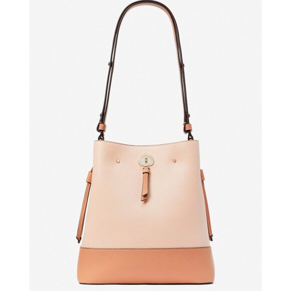 New Kate Spade Marti Large Bucket bag Colorblock Pebble Leather Soft Rose Multi - Picture 1 of 4